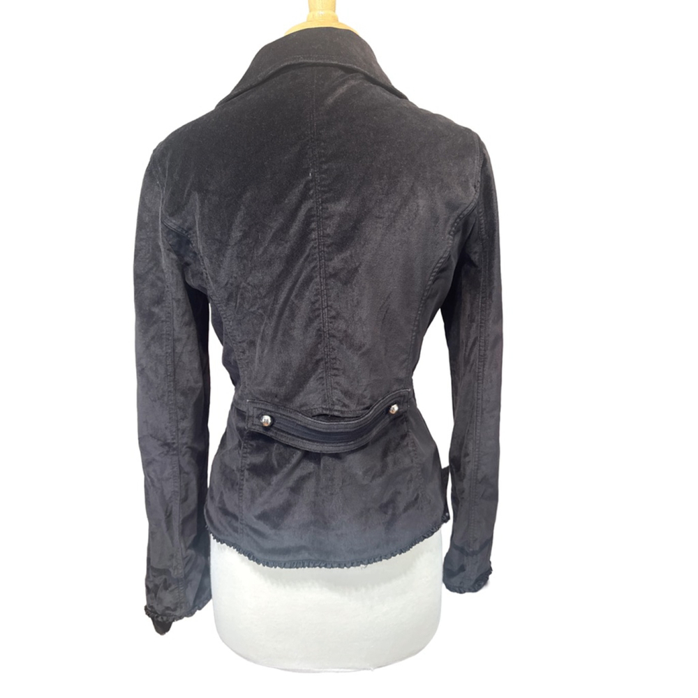 WHITE HOUSE BLACK MARKET Black Velvet Military Blazer Size 8 - Picture 2 of 9